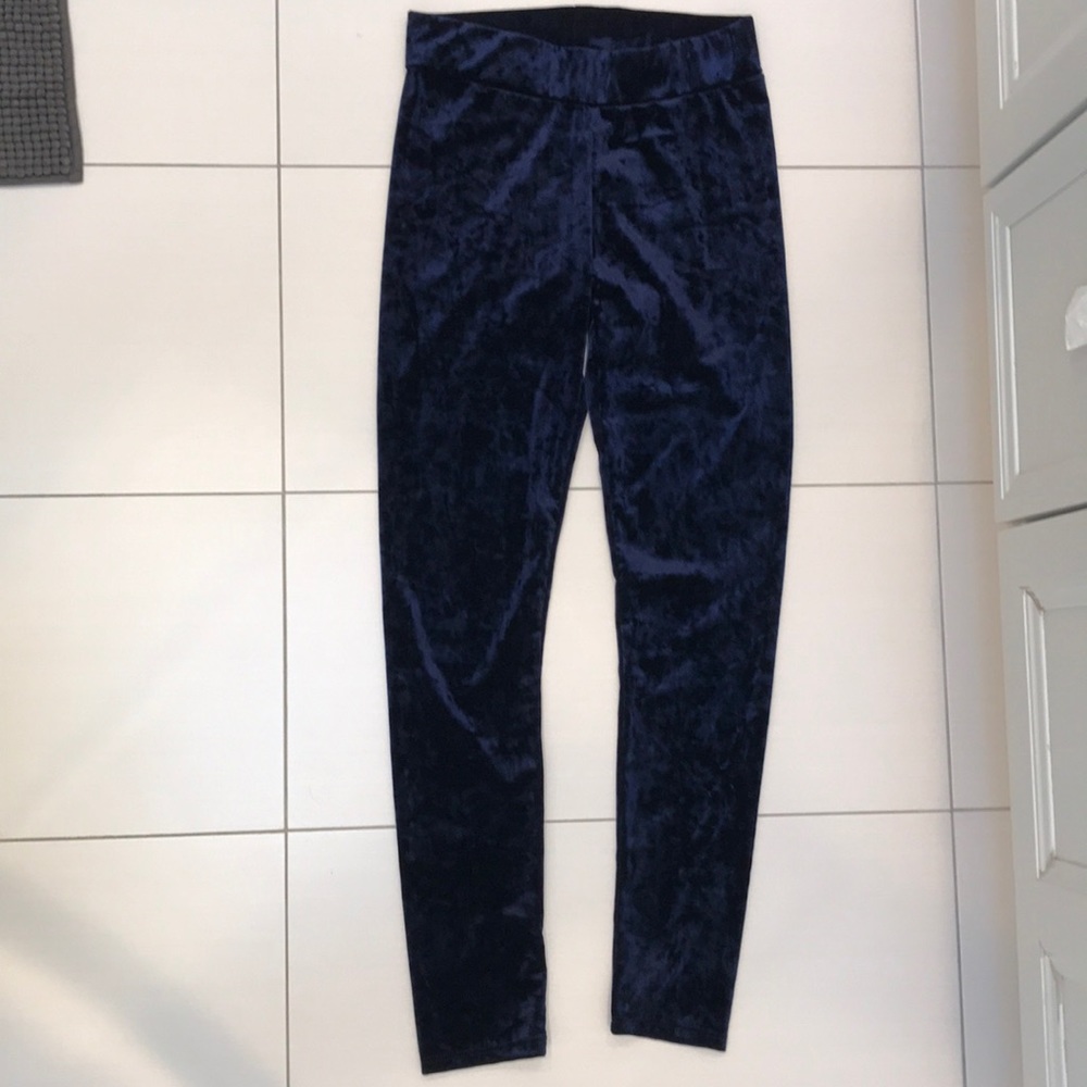 Thalia velvet leggings, navy blue, NEW but no tag
